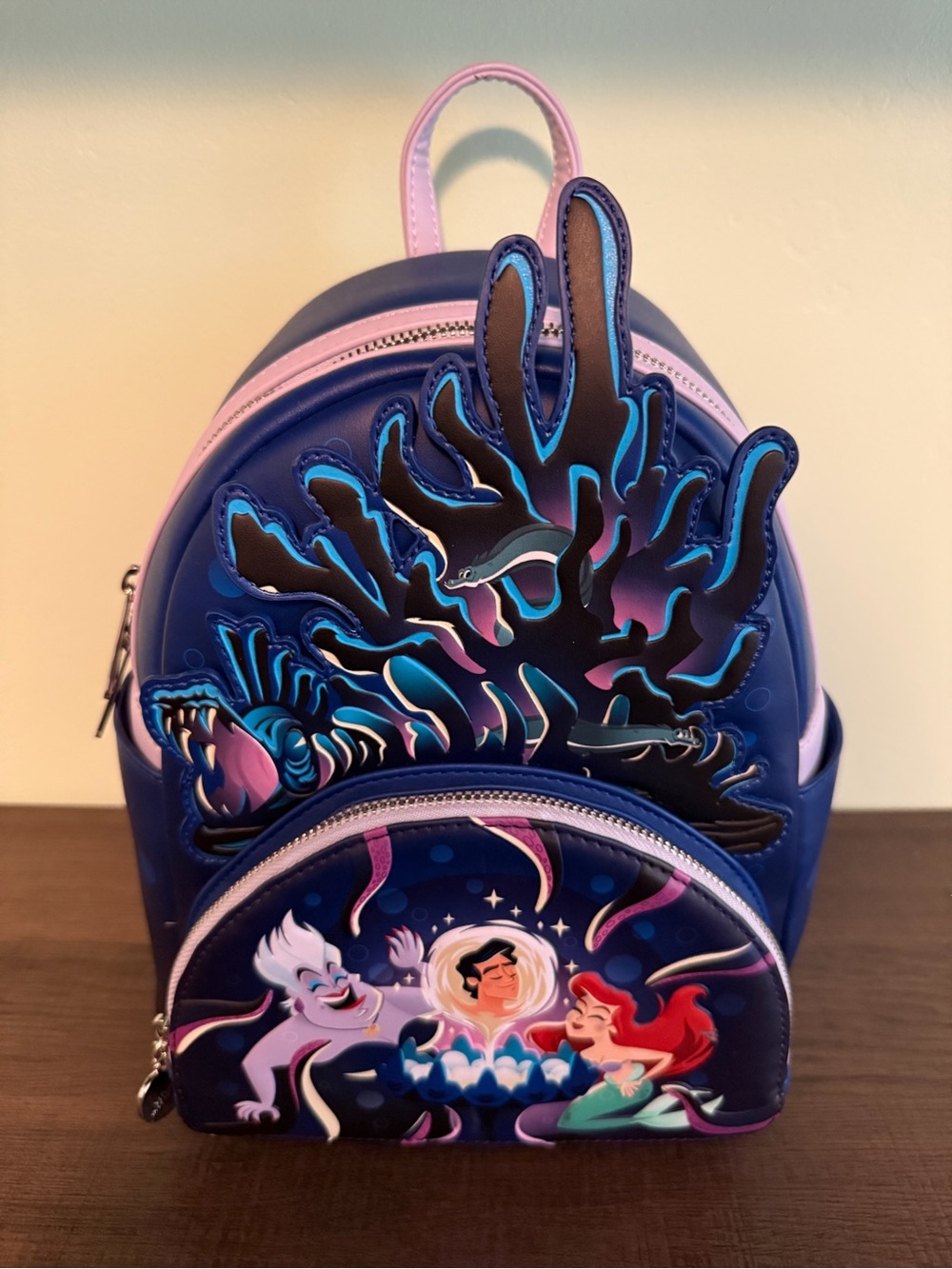 Loungefly Disney The Little Mermaid Glow-In-The-Dark Lair Mini Backpack